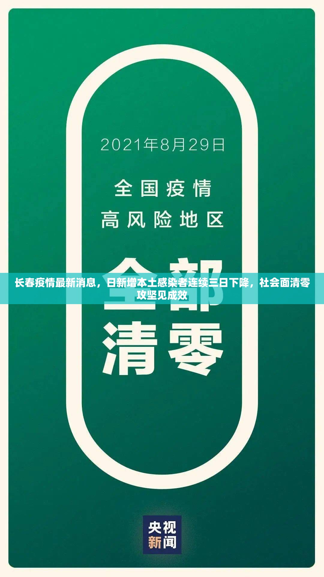 长春疫情最新消息，日新增本土感染者连续三日下降，社会面清零攻坚见成效