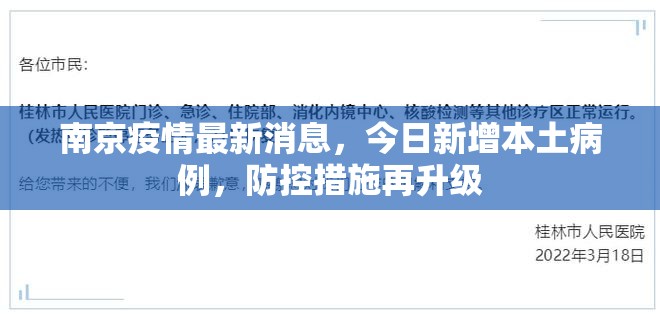 南京疫情最新消息，今日新增本土病例，防控措施再升级