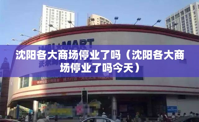 沈阳各大商场停业了吗（沈阳各大商场停业了吗今天）