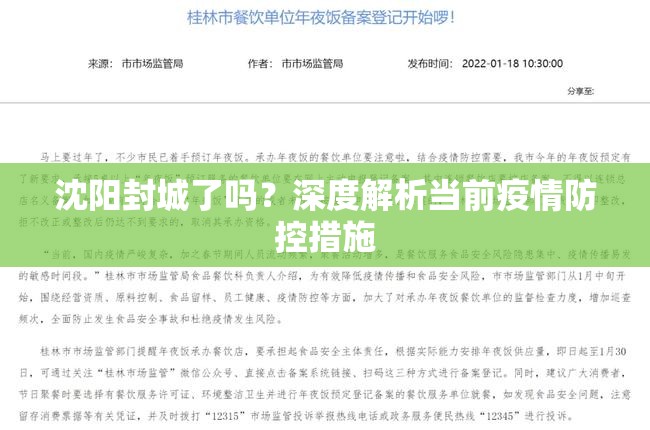 沈阳封城了吗？深度解析当前疫情防控措施