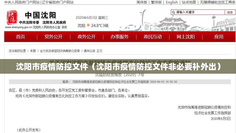 沈阳市疫情防控文件（沈阳市疫情防控文件非必要补外出）