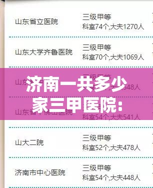 济南一共多少家三甲医院:济南一共多少家三甲医院啊