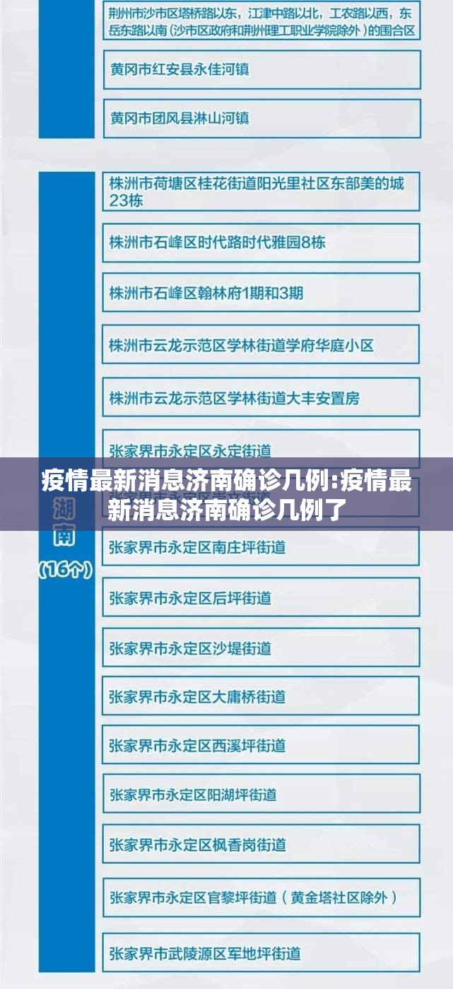 疫情最新消息济南确诊几例:疫情最新消息济南确诊几例了
