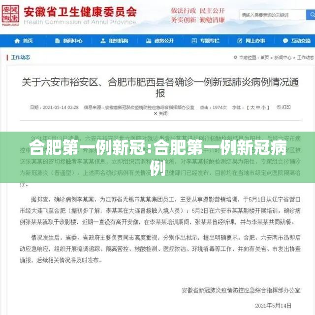 合肥第一例新冠:合肥第一例新冠病例