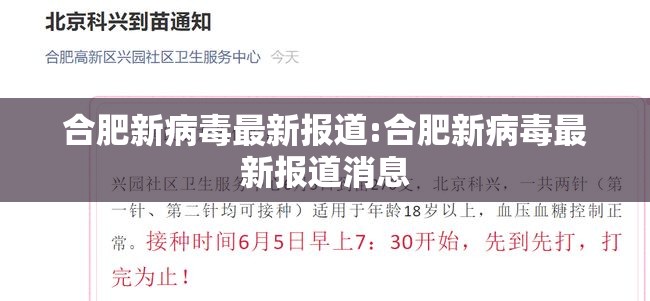 合肥新病毒最新报道:合肥新病毒最新报道消息