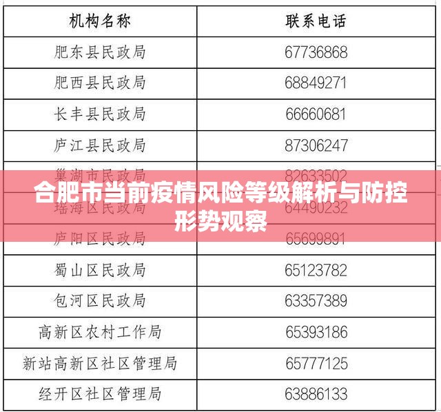 合肥市当前疫情风险等级解析与防控形势观察