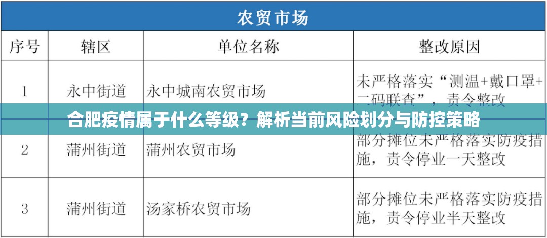 合肥疫情属于什么等级？解析当前风险划分与防控策略