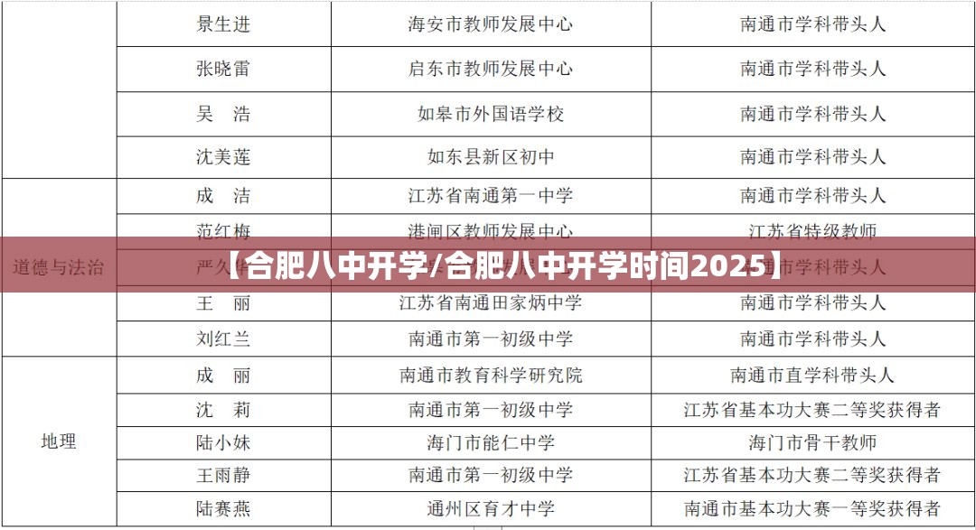 【合肥八中开学/合肥八中开学时间2025】