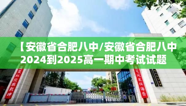 【安徽省合肥八中/安徽省合肥八中2024到2025高一期中考试试题卷】