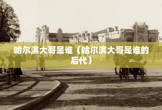 哈尔滨大哥是谁（哈尔滨大哥是谁的后代）