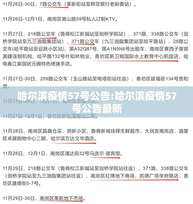 哈尔滨疫情57号公告:哈尔滨疫情57号公告最新