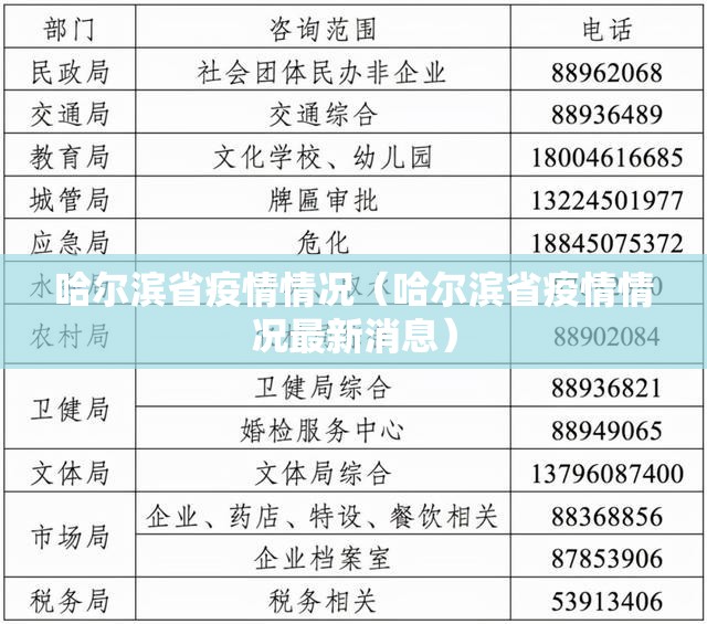 哈尔滨省疫情情况（哈尔滨省疫情情况最新消息）