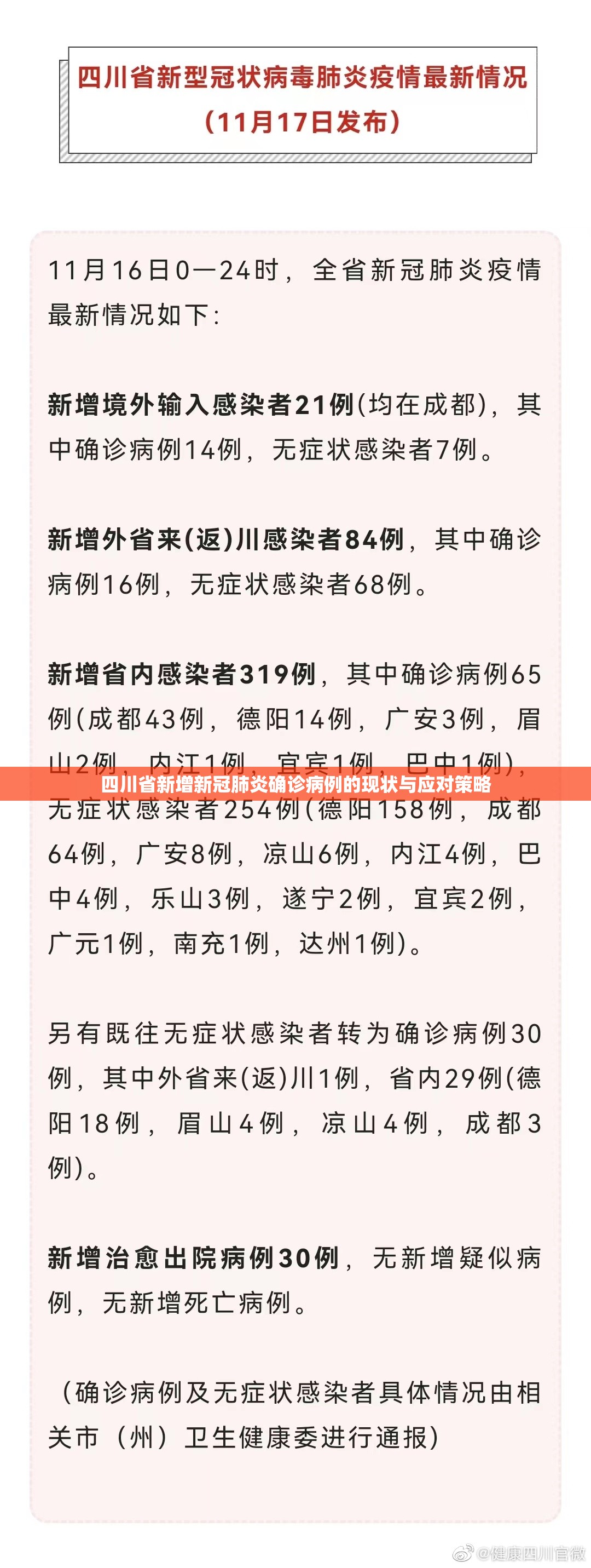 四川省新增新冠肺炎确诊病例的现状与应对策略