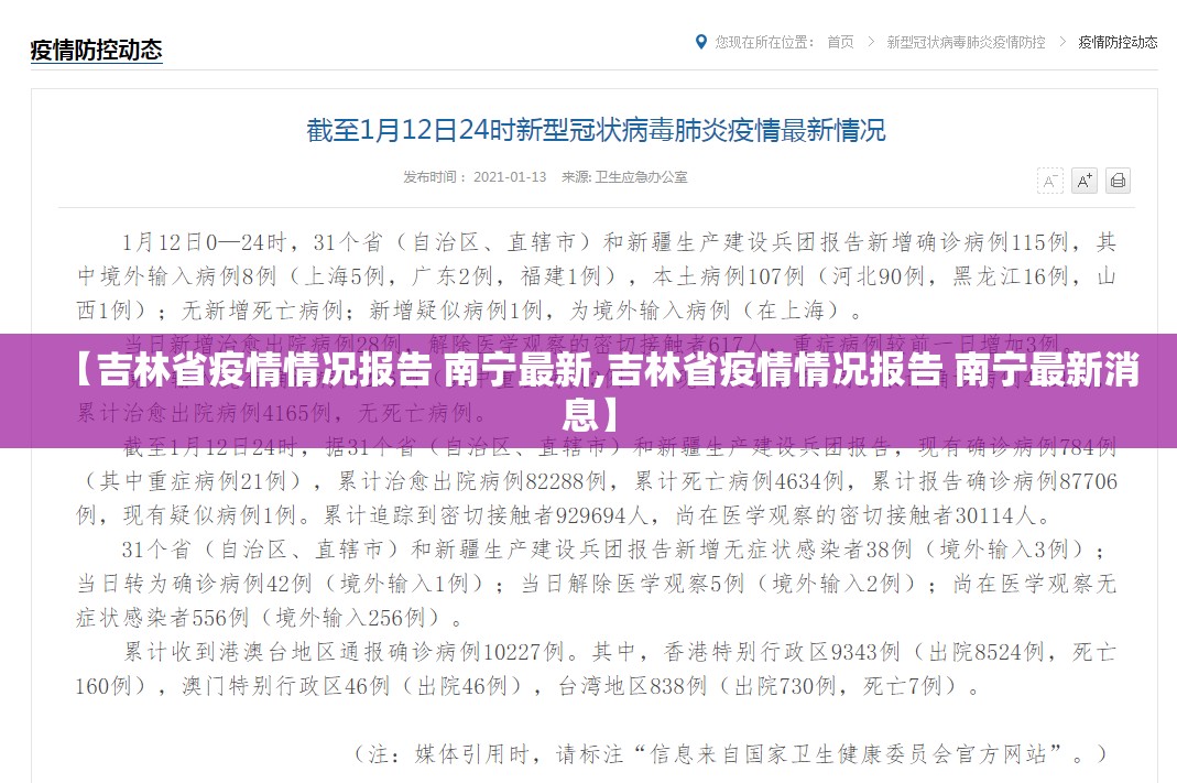 【吉林省疫情情况报告 南宁最新,吉林省疫情情况报告 南宁最新消息】