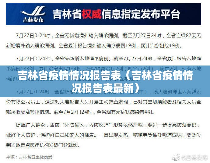 吉林省疫情情况报告表（吉林省疫情情况报告表最新）
