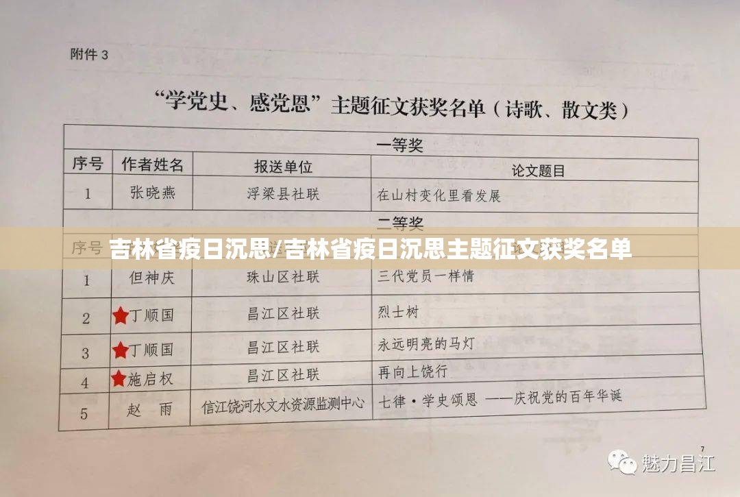 吉林省疫日沉思/吉林省疫日沉思主题征文获奖名单