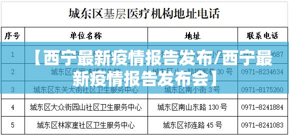 【西宁最新疫情报告发布/西宁最新疫情报告发布会】