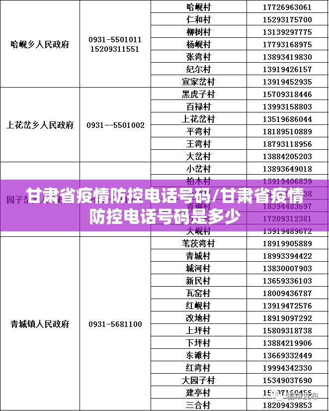 甘肃省疫情防控电话号码/甘肃省疫情防控电话号码是多少