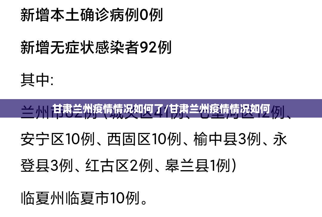 甘肃兰州疫情情况如何了/甘肃兰州疫情情况如何