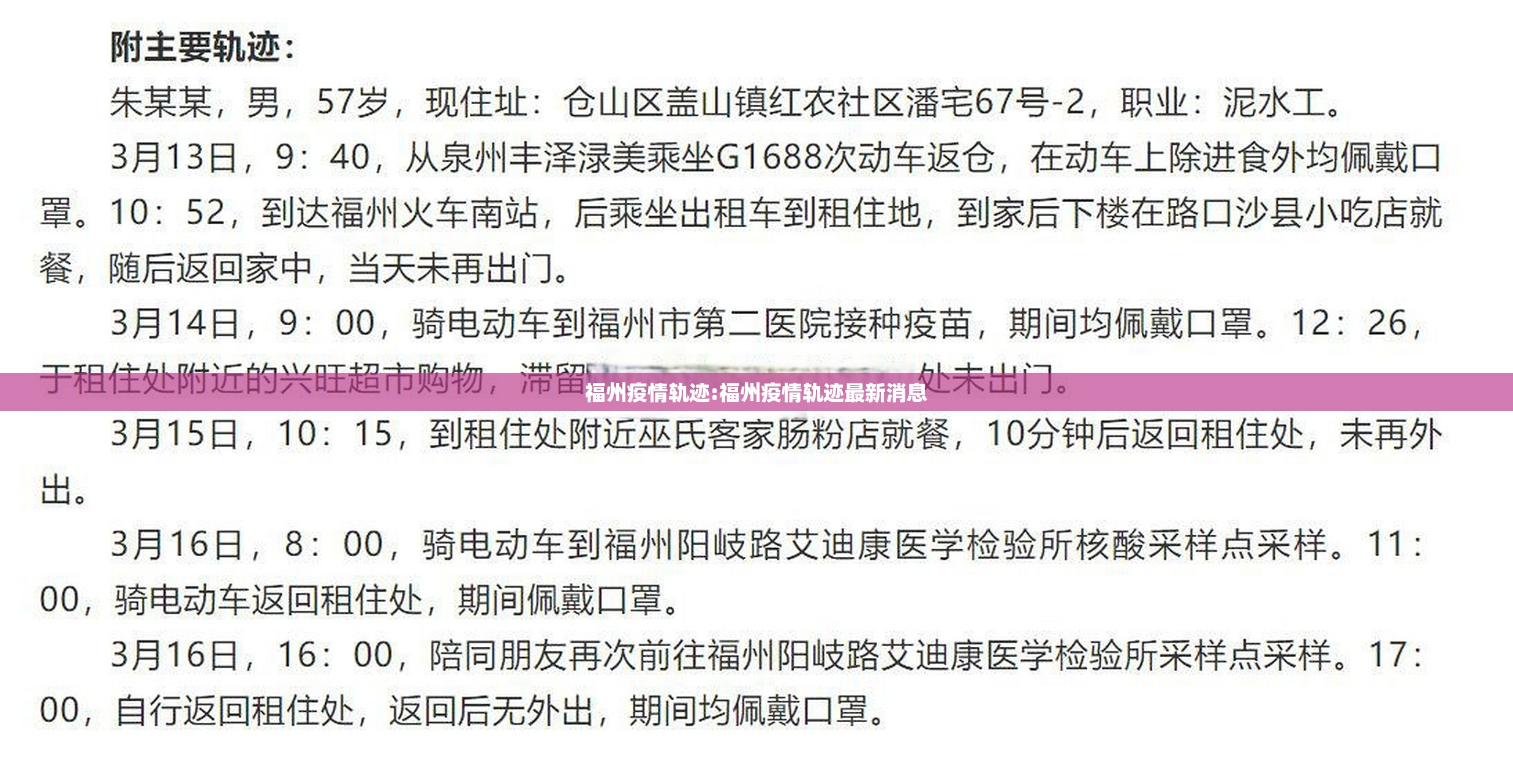 福州疫情轨迹:福州疫情轨迹最新消息