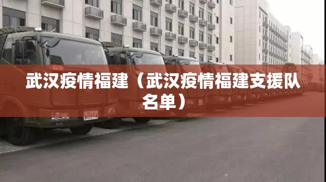 武汉疫情福建（武汉疫情福建支援队名单）